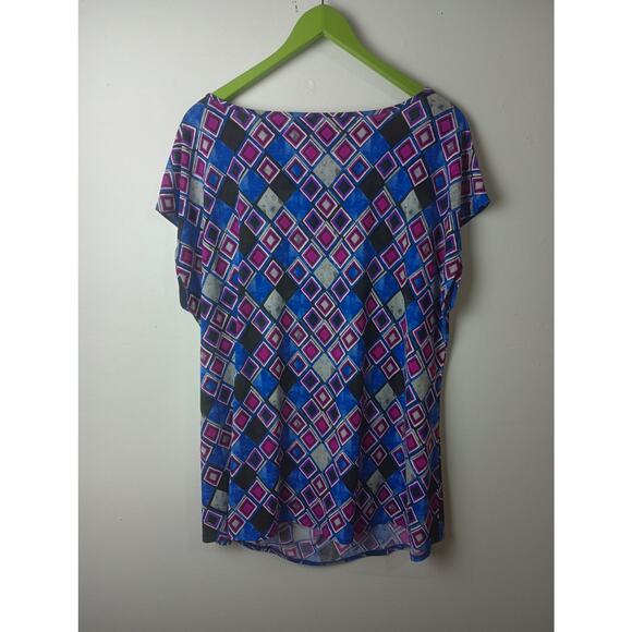 Lane Bryant Geometric Print draped flowy top Blouse Women's Size 22/24 - Picture 4 of 4